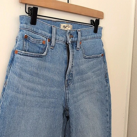 Madewell Womens 25 The Perfect Vintage Wide Leg Crop Jeans Casual Classic Preppy - Picture 4 of 8